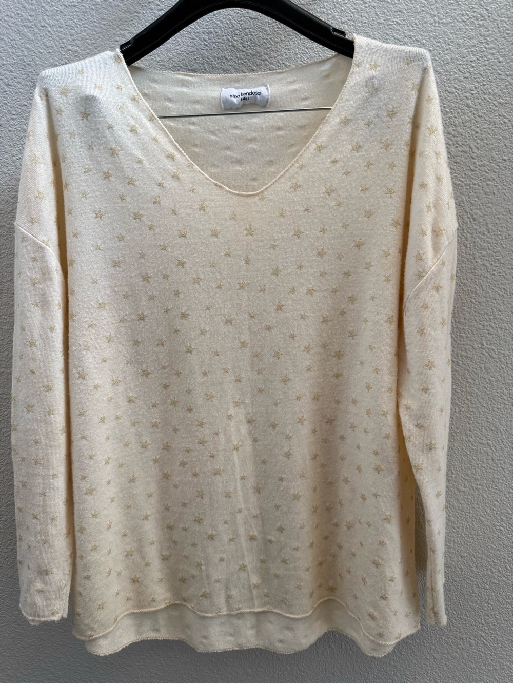 Nina Kendosa Paris angora viscose Blouse sweater stars